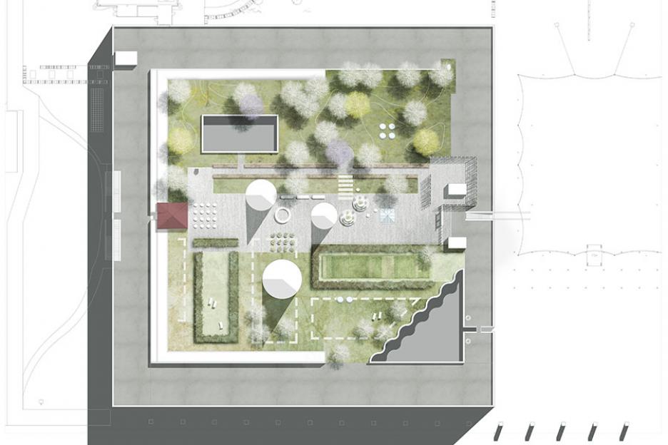 Gesamtplan Dachgarten M 1:200