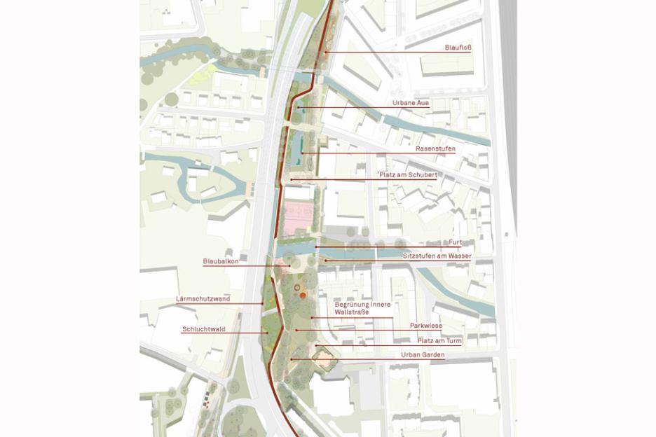 Teilbereich Dichterviertel mit Urbaner Aue